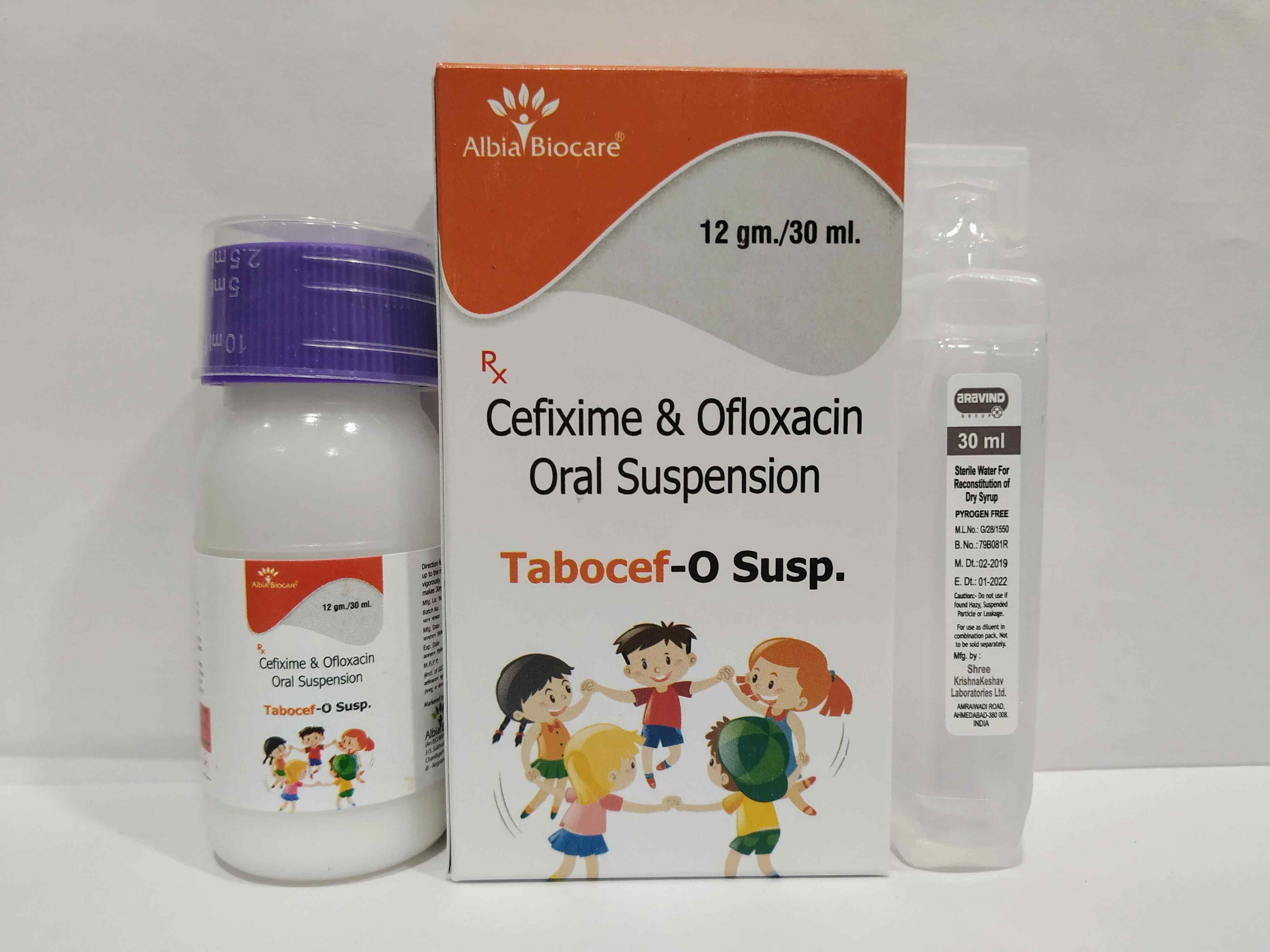 TABOCEF-O Dry Syp. | Cefixime 50mg + Ofloxacin 50mg (per 5 ml) + Water for Syp.